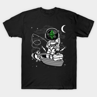 Astronaut Fishing Ethereum Classic ETH Coin To The Moon Crypto Token Cryptocurrency Blockchain Wallet Birthday Gift For Men Women Kids T-Shirt